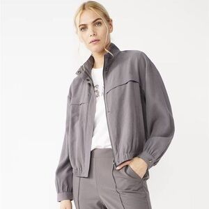 Nine West Women’s Grey Utility Bomber Jacket